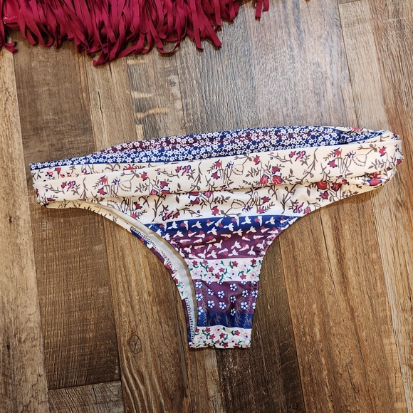 Maroon & Floral Swimsuit - Picture 4 of 7